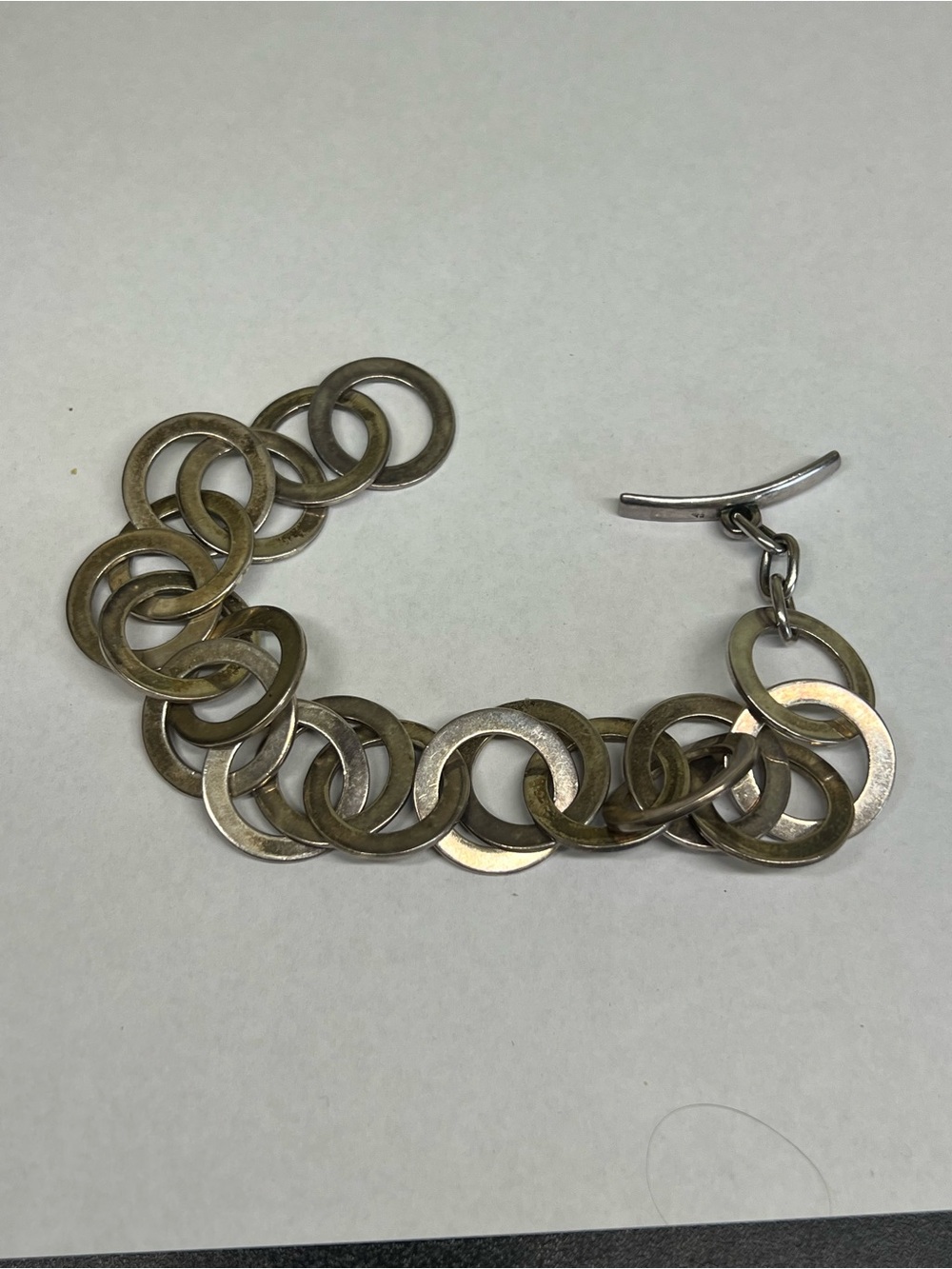 Silpada Sterling heavy locking circle rings bracelet 7” - Picture 4 of 7